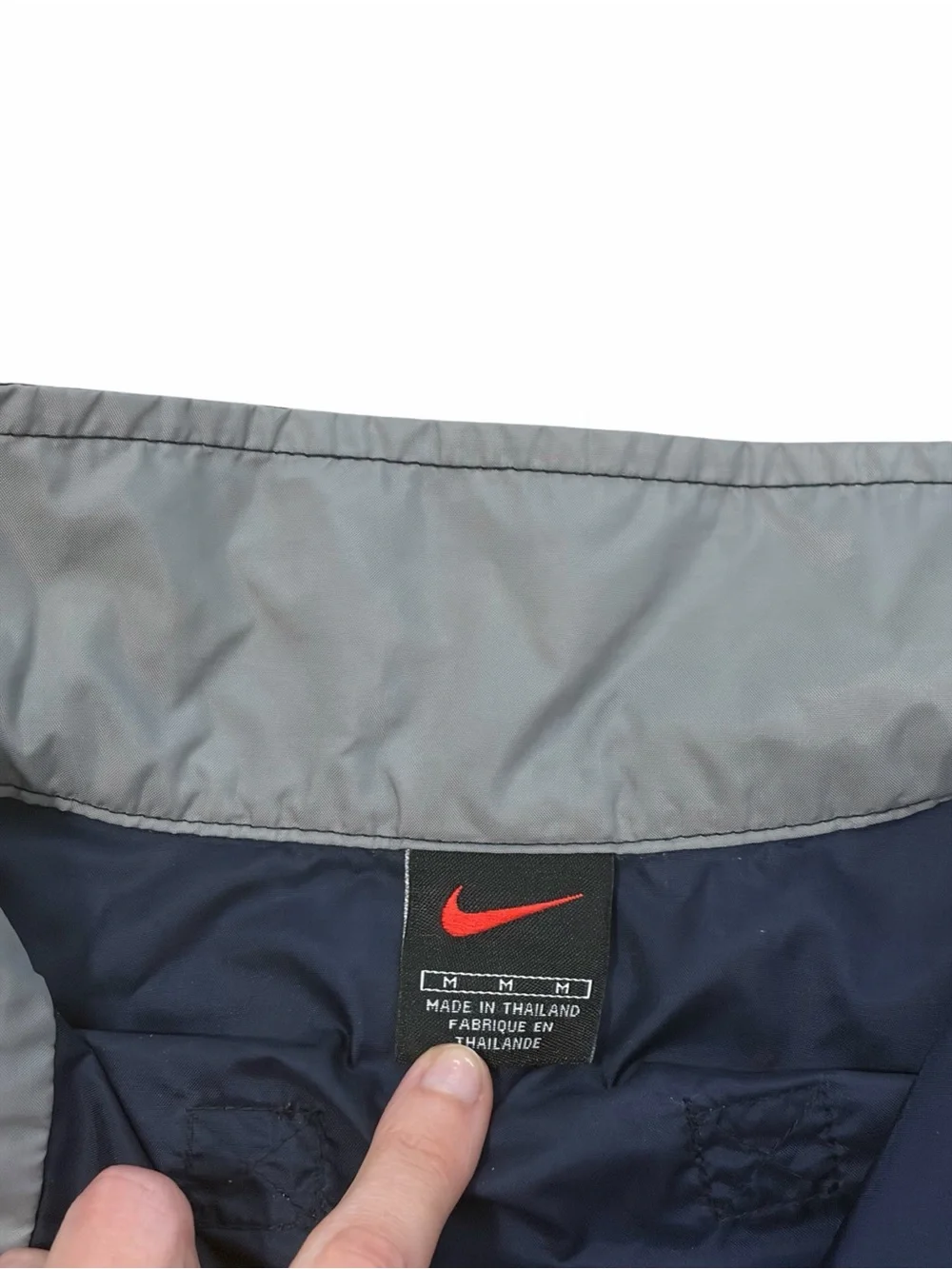 VTG Nike Half Zip Windbreaker Pullover Mens Medium Navy Gray 90s (Black Tag)